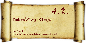 Ambrózy Kinga névjegykártya