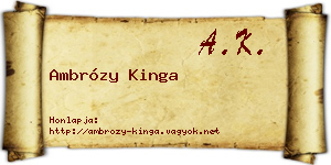Ambrózy Kinga névjegykártya