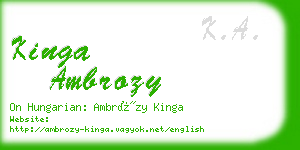 kinga ambrozy business card